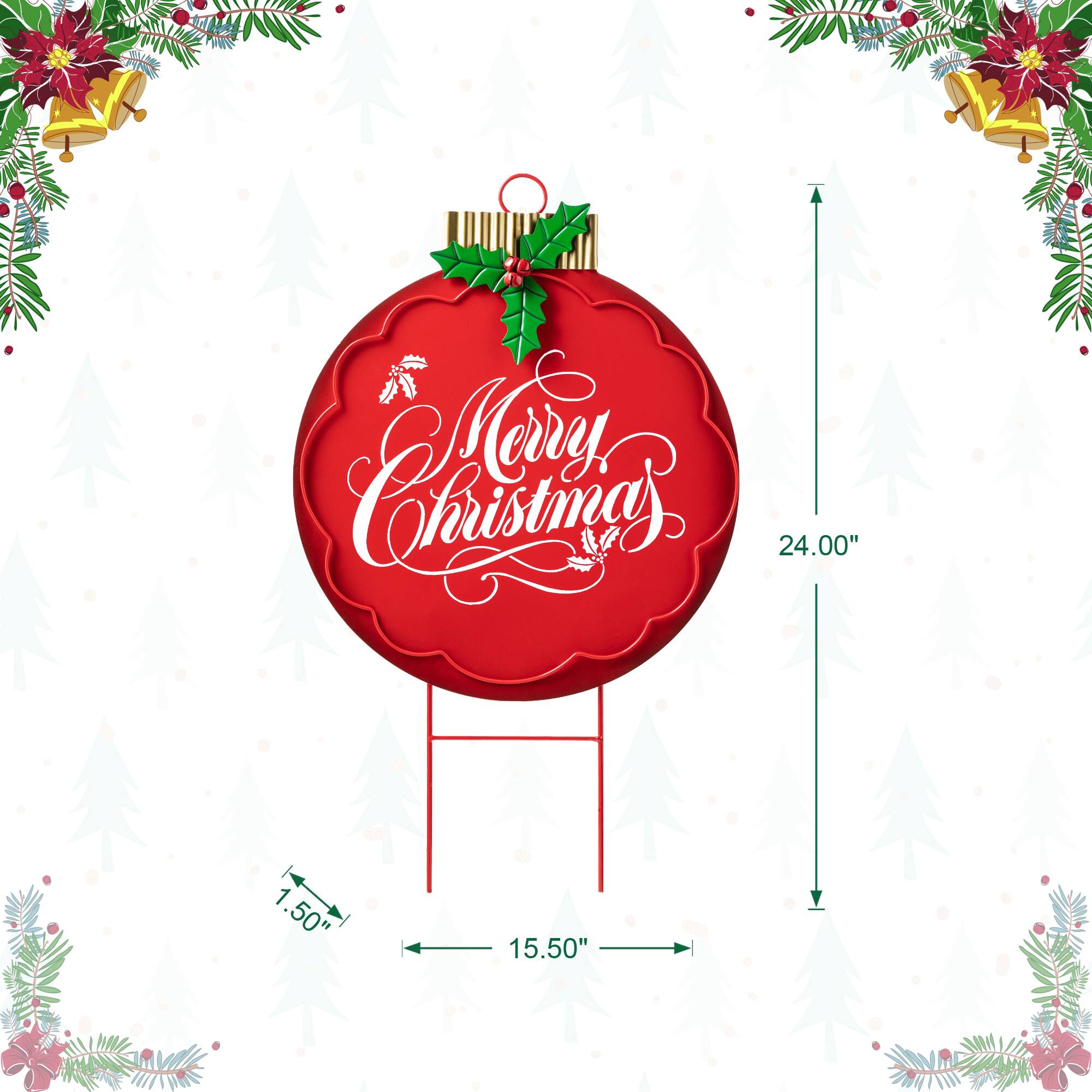 Glitzhome® 24" Metal Ornament Yard Stake